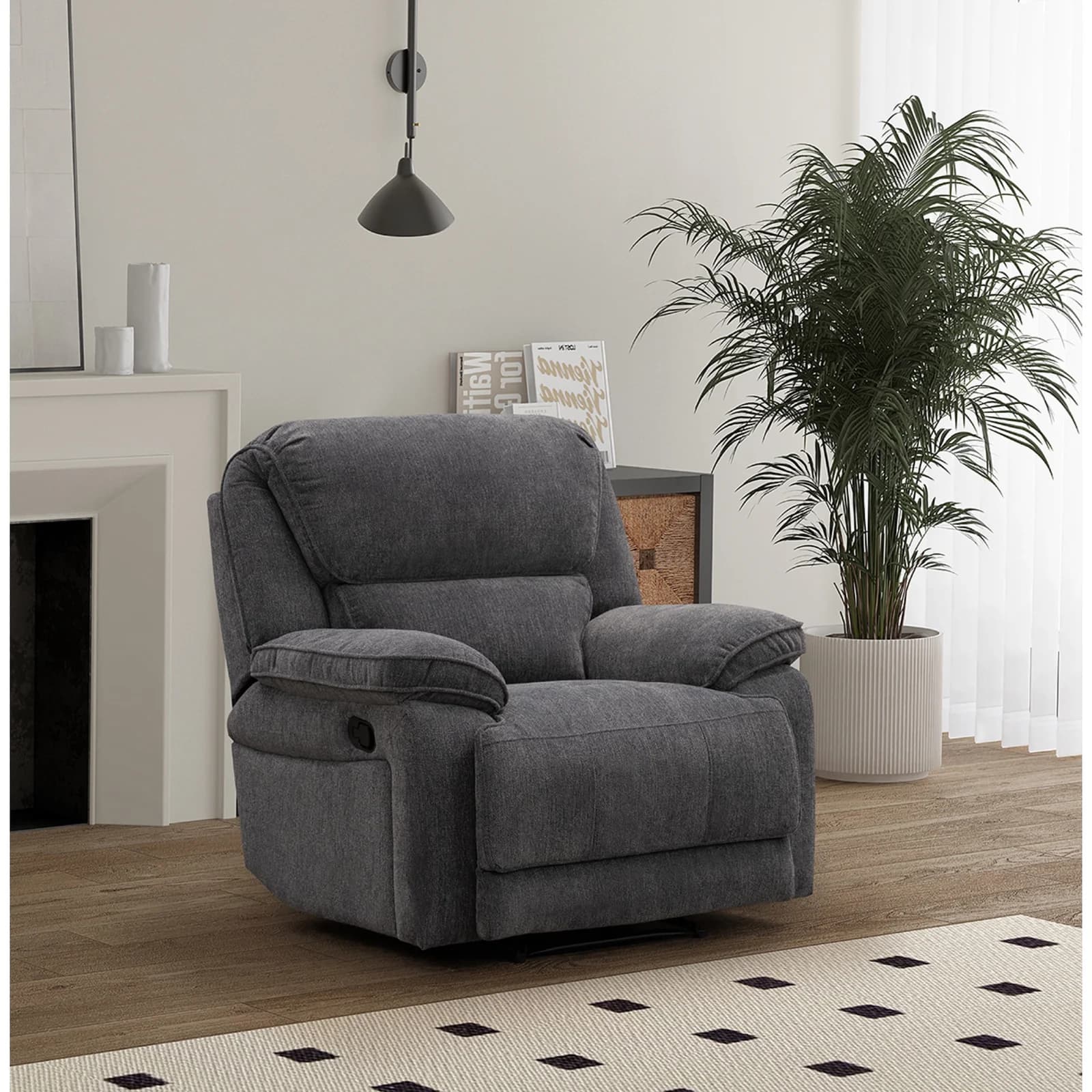 Douglas Recliner Chair in Dark Grey